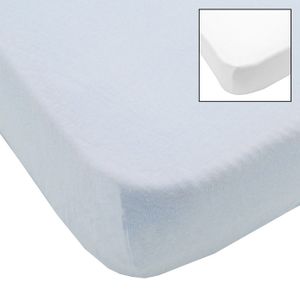 DRAP HOUSSE MATELAS BABYCALIN 2 Draps Housse Bébé Blanc Ciel 70 x 140 cm - Jersey - 130gr/m²