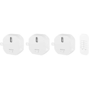 TÉLÉCOMMANDE DOMOTIQUE  Smartwares Kit domotique Plug  Connect - Pour éclairage sans fil - 3 modules encastrables et télécommande SH4-99557 Blanc173