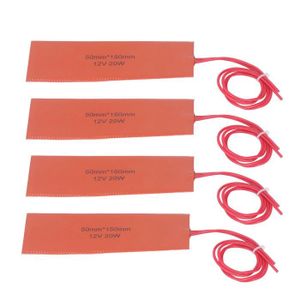 CHAUFFAGE EXTÉRIEUR Tbest Rubber Heating Mat, 4 Pcs Silicone Rubber Heating Pad  for Industrial Equipment bricolage air