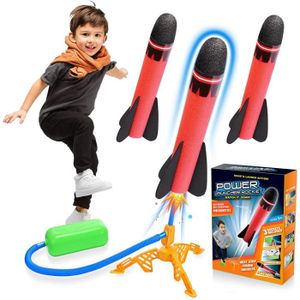 Lance-roquettes jouet pour enfants avec fusées en mousse colorées, rampe de  lancement - Jouet d’extérieur amusant pour enfants