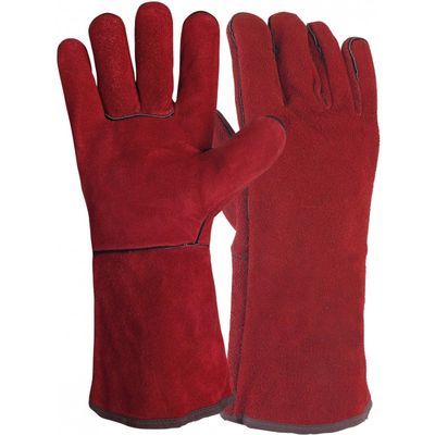 QCWN Gants De Soudage En Cuir De Vache Épais Résistants Au Feu Et à La Chaleur Extrême – Jusqu'à 350°C – Coutures Kevlar Renforcées