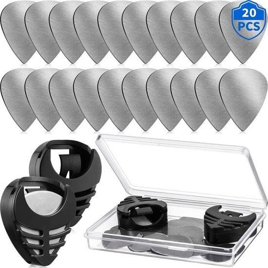 TRADERPLUS Étui De Rangement Médiators Guitare En Cuir PU - Boîte Pour Picks Et Accessoires