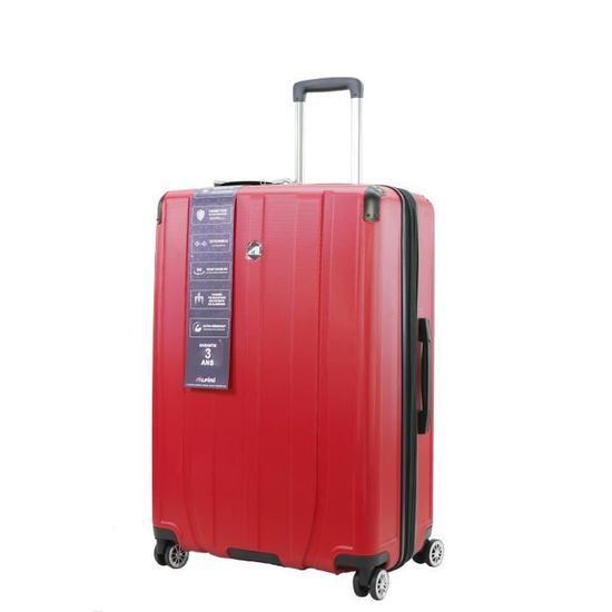 ALPINI Horizon , Valise Rigide Garantie 2 Ans, 100%ABS, Fermeture Ultra Protegee (Rouge ( Red ), L Soute, 76 x 52 x 32 cm,109/126