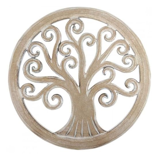 Décoration Murale Arbre De Vie En Métal - Dimensions 60 X 60 Cm - Design Noir, Coupe Laser Précise - Pour Salon, Bureau, Chambre, Entrée