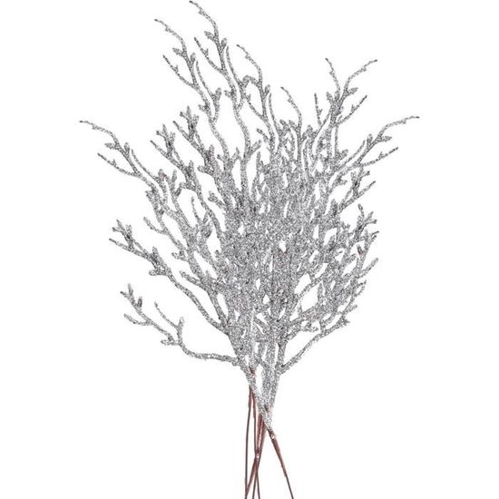 Pics De Noël En Fourrure Blanche Avec Baies Rouges - 10 Tiges Décoratives Pour Sapin