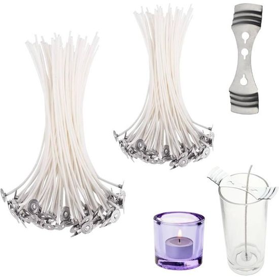 Drfeify Mèche De Bougie 100PCS Bougie Mèche 20cm / 7.9in Coton Core