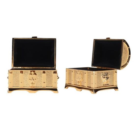 Boîte à Bijoux Vintage En Laque Noire : Incrustation De Nacre Et D'ormeau - France