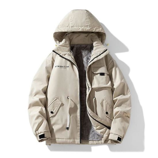 Veste Polaire Homme Chaude Sans Capuche - Manteau Hiver Velours Coupe-vent, Coupe Regular Fit, épais - 5