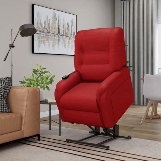 55193Mode- Fauteuil électrique de massage,Fauteuil inclinable TV sofa Fauteuil relax  TV électrique Rouge SimilicuirTALLE:82 x 174 x