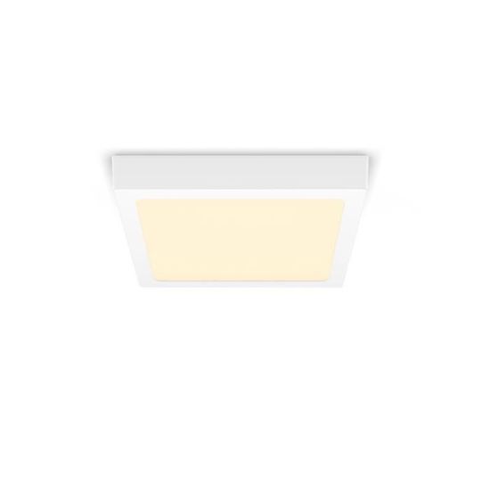Plafonnier LED Philips Slim Surface Carré 12W - Blanc - Pour Plafonds Bas - Éclairage Doux Et Naturel - 25 000 Heures