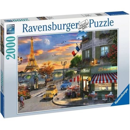 Puzzle 2000 pièces - Une soirée romantique à Paris - Ravensburger - Puzzle adultes - Dès 14 ans