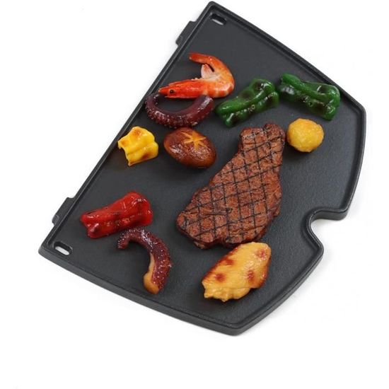 Plancha De Cuisson En Fonte 32x22 Cm Pour Weber Q100, Q120, Q140... - Compatible Référence 6558