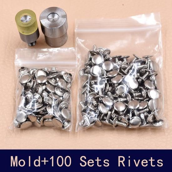 RIVET,Mold and 100 rivets-9MM--Moule à Rivets métalliques. Attaches de ...
