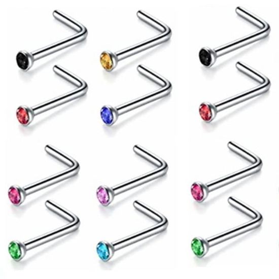 Lot De 5 Anneaux De Nombril En Acier Inoxydable - Pierres Bleu Cristal - Formes Capteur De Rêves - Neufs Avec étiquettes