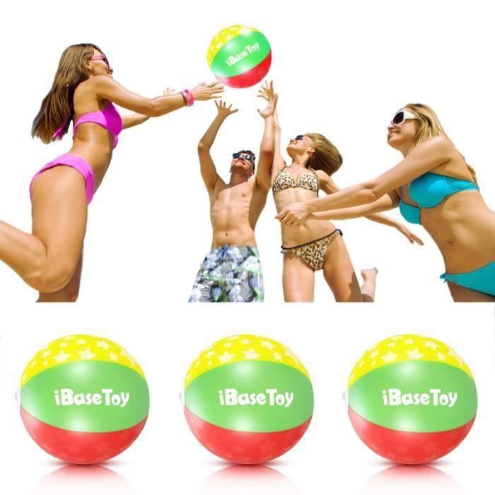 Lot De 8 Ballons De Plage Gonflables - PVC Résistant - Diamètre 24cm - Pour Piscine, Plage, Fête