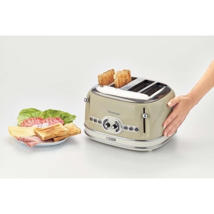 grille pain 4 fentes vintage 1600W beige