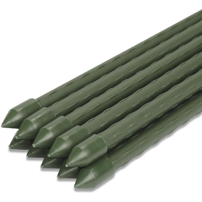 Pack de 10, tuteurs pour plantes , diamètre 8mm, Longeur 75cm, Supports de plantes, Tige de soutient pour plantes