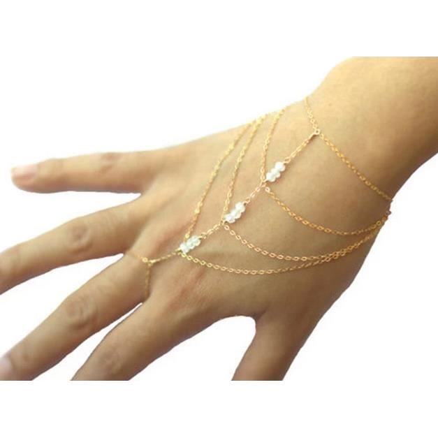 Perles Acryliques De La Chaîne Gland Célébrités Bracelet Esclave Faisceau Annulaire De La Main