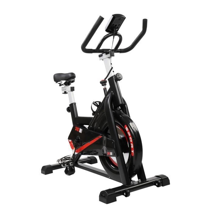 Vélo d’Appartement Fitness, avec Écran LCD, Vélo Sport Biking 105.5*56* (97-109)cm,Charge Max120KG