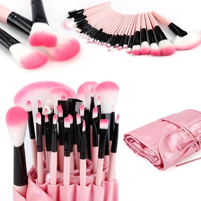 ROSE 32 pcs Pinceaux de Maquillage Set Outils Pro Fondation Fard à Paupières Eyeliner Supérieure Doux