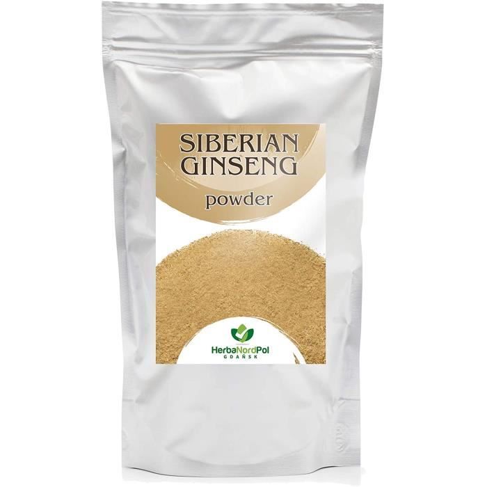 Ginseng Sibérien, Poudre de ginseng Sibérien, Ginseng thé, Micronisée en Europe, Eleutherococcus senticosus 200G