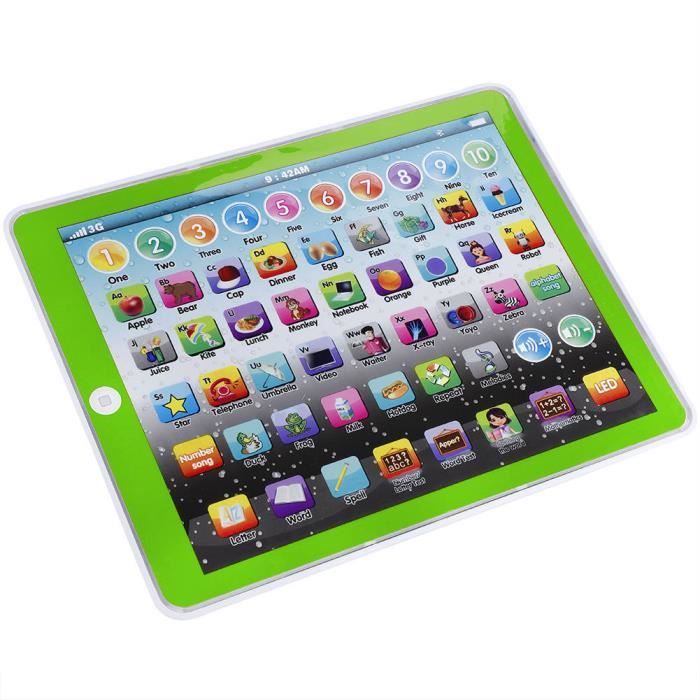 ARAMOX jouet de coussin d'anglais pour enfants Enfants Enfants Tablette Pad Électronique Préscolaire Anglais Apprentissage