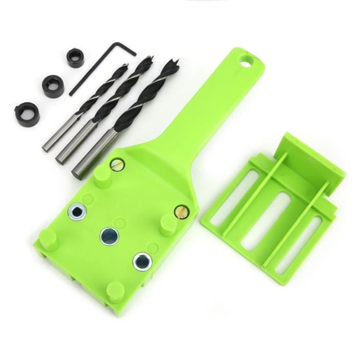 Gabarit de goujonnage, guide de perçage manuel pour le travail du bois également, kit de foret de trou de 6 mm 8 mm 10 mm,
