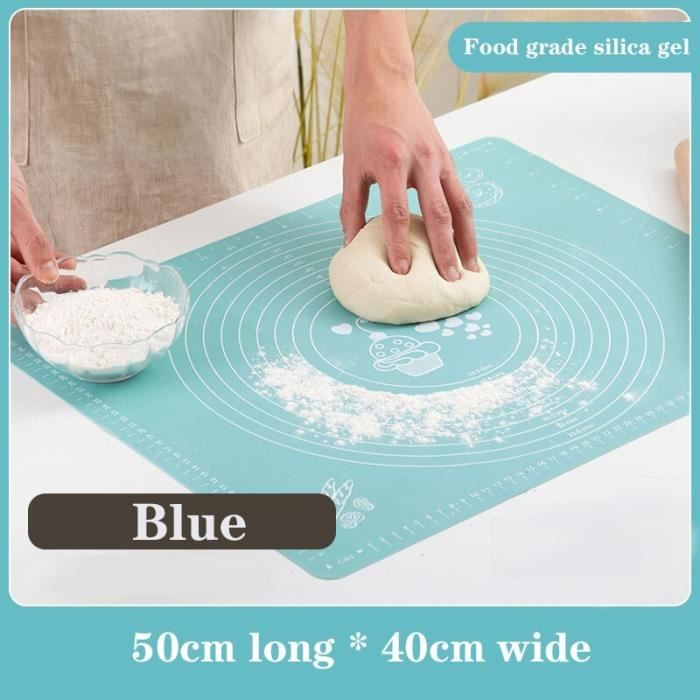 Machine à pâtes manuelle,Tapis de cuisson antiadhésif en Silicone pour pâte à Pizza ou pâtisserie, ustensile de cuisine - blue #D