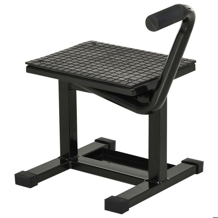 Lève moto béquille d'atelier stand moto tout-terrain moto cross supermotard hauteur réglable noir 48,5x34x46cm Noir