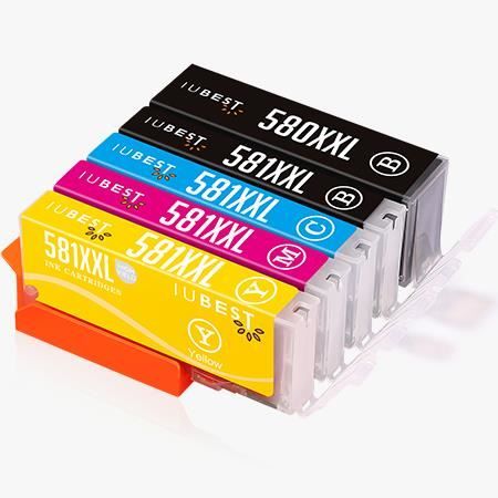 Cartouche d encre Canon 580 581 xxl compatible avec Canon Pixma TS8350 TS6351 TS8351 pgi580 pgbk Grande capacité cli581 Couleurs