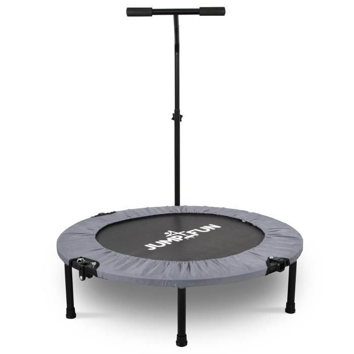 Mini Trampoline Fitness Jump4fun Pliable T-Bar - Ø92cm, Gris