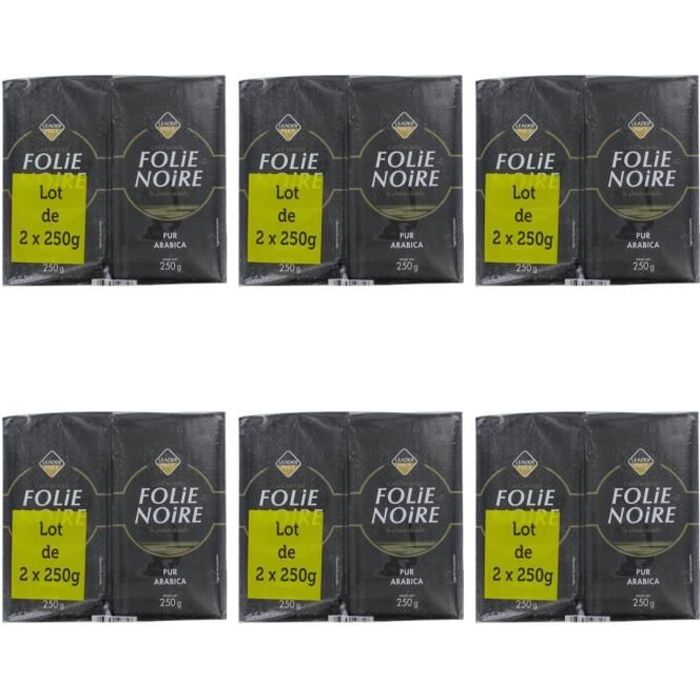 [Lot de 6] Café moulu pur arabica folie noire - 500g