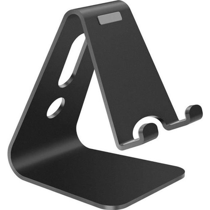 Support Téléphone Portable, Support de bureau universel en aluminium - Noir