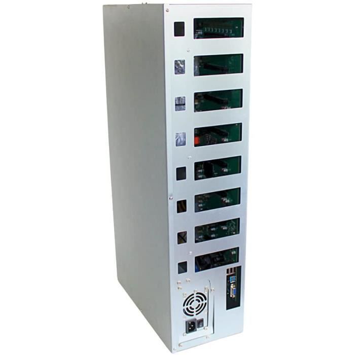 Ovegna WS4U2: Machine de minage Crypto-Monnaie 4U, Carte Mére Intel B85, 8 Slots GPU, 4GB RAM DDR3L 1600Mhz, 128GB MSATA, 64MB Flash