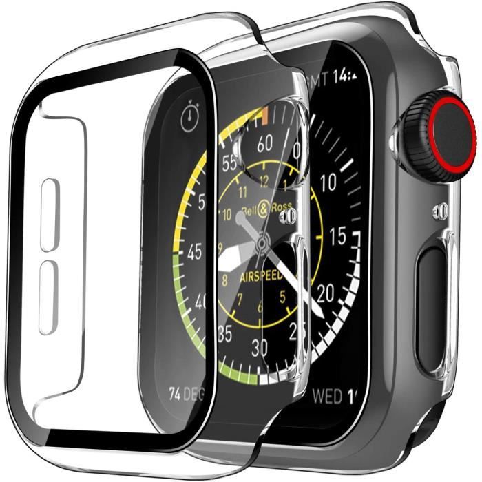 Coque compatible apple Watch 40mm Serie SE Serie 6 Serie 5 Serie 4 Protection rigide étui transparent écran verre trempé Phonillico®