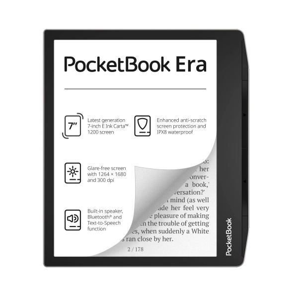 Livre électronique e-book POCKETBOOK ERA fini en argent (Stardust Silver) avec un nouvel écran tactile de 7 pouces avec technologie