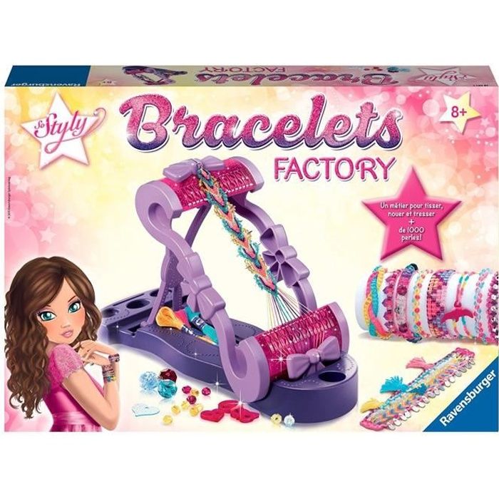 Bracelets factory - Ravensburger - Loisir créatif enfant - Coffret Complet Création d'accessoires de mode DIY - Dès 8 ans