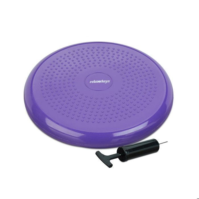 Relaxdays Coussin d’air à picots 33 cm pompe à air balance fitness coussin disque d’équilibre - 4052025952716