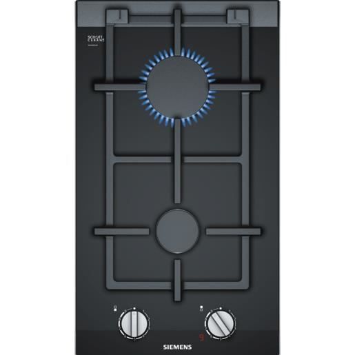 Siemens ER3A6BD70D, Intégré, Cuisinière à gaz, Verre-céramique, Noir, 1900 W, 2800 W