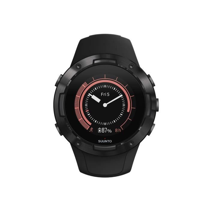 Montre Unisexe GPS Multisport Pour Adulte Sunnto 5, Verre Minéral, Inox, Silicone, Noir (All Black), SS050299000