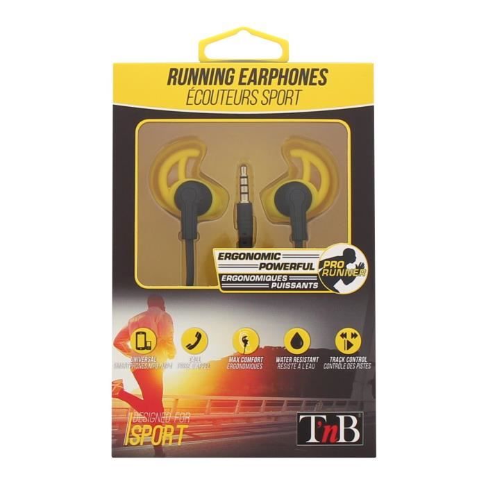 T'NB Running Ecouteurs sport intra-auriculaire - Noir
