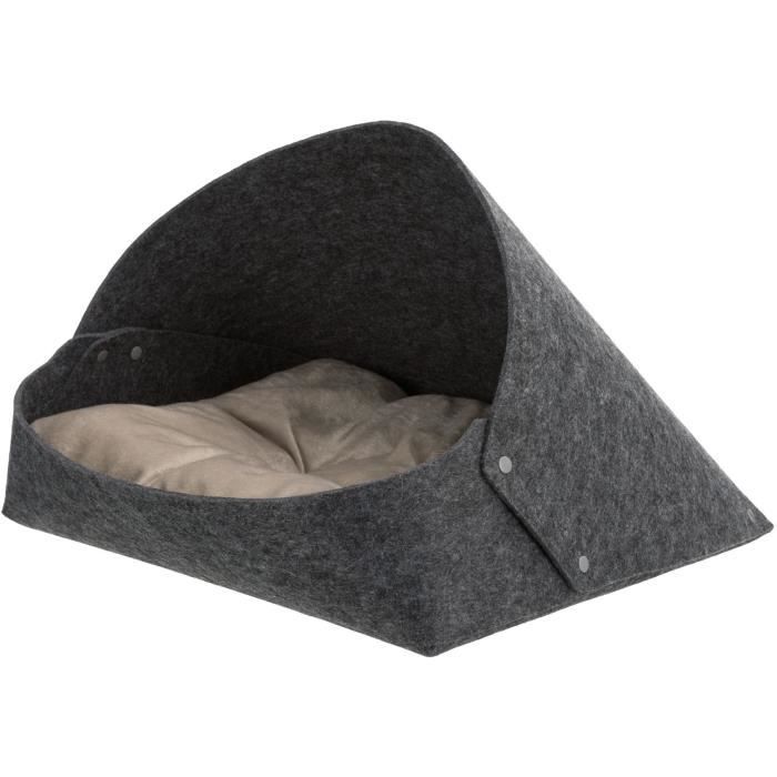 TRIXIE Abri douillet Arta - Feutre - 46 x 35 x 50 cm - Gris anthracite - Pour chat
