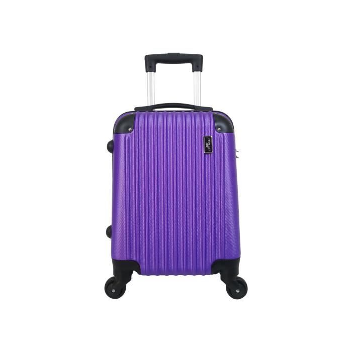 Valise Cabine 4 roues 45cm 4 roues -Corner-- Violet ABS - Trolley ADC