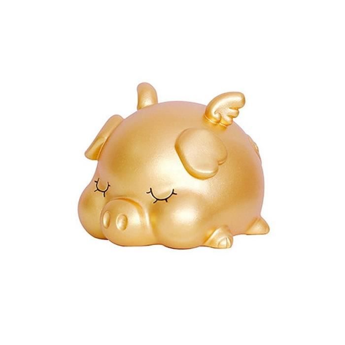 Tirelire cochon d'or en vinyle créatif ornements d'animaux de dessin animé anti-chute pour enfants, S
