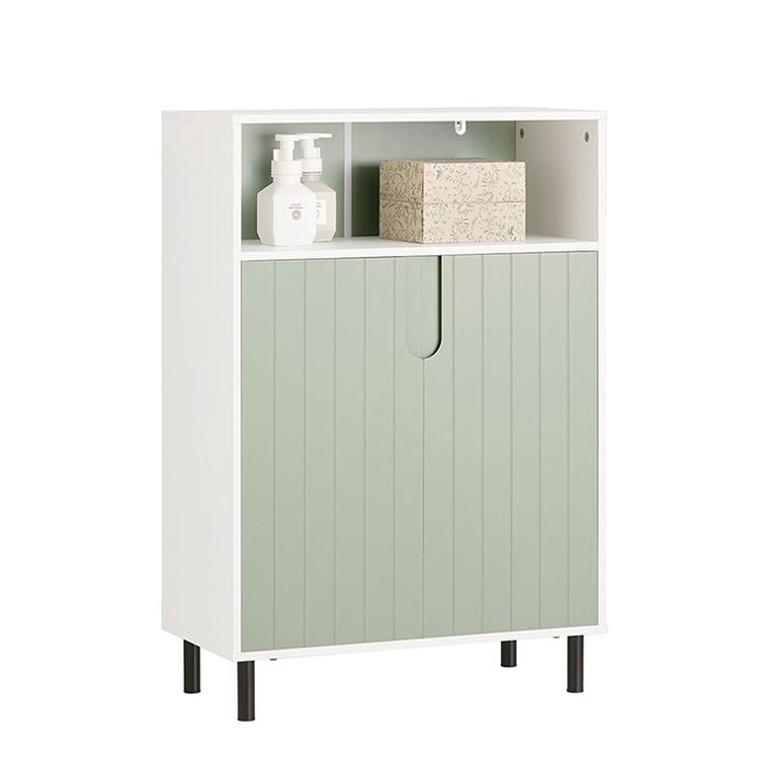Meuble Bas Salle de Bain BZR138-GR SoBuy - 1 Compartiment Ouvert - 2 Portes - 60x30x87 cm - Vert