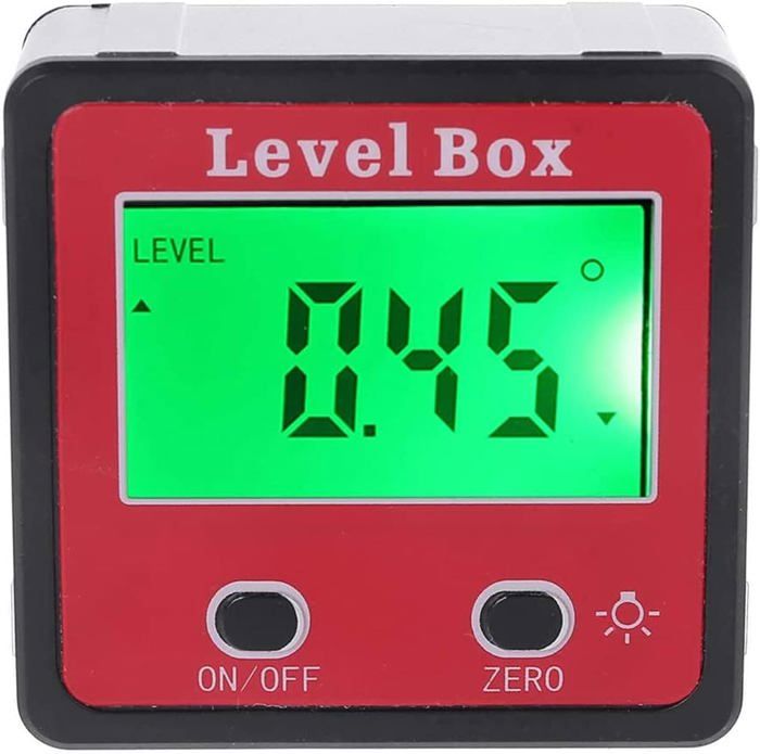 Boîte De Niveau Numérique Avec Base Magnétique - Précision Haute, écran LCD, Verrouillage De Données - Pour Bricolage, Construction - 2