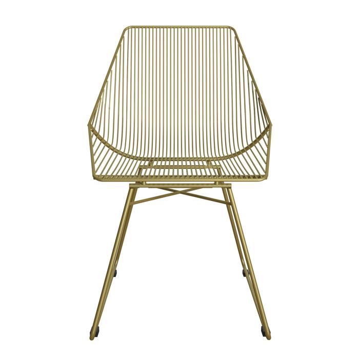 Ellis-chaise De Salle à Manger En Métal Doré