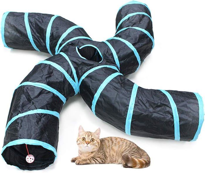 Meilleurs prix pour Tunnel pour chat de type S, tubes pliables en forme de S à 2/3/4/5 voies pour petits animaux, tunnels interactifs pour chats