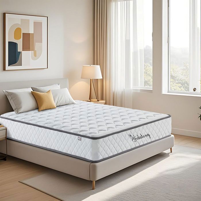Matelas - YIDATONG - Premium - 140x190 cm - Ressorts ensachés 8 zones - Mémoire de forme & latex naturel