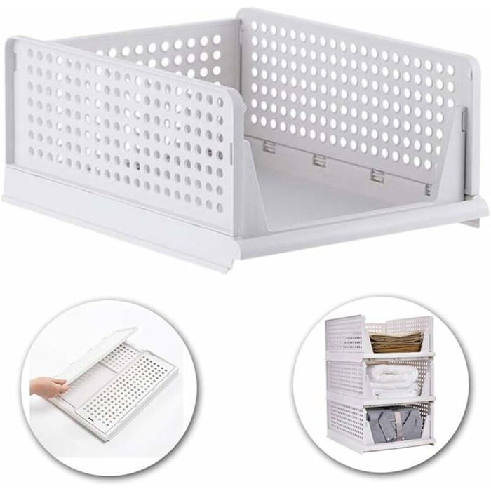 Empilable Vtements Panier De Rangement Organisateur Armoire Coulissante Tiroir tagre DIY Diviseur Sparateur Bureau YYV